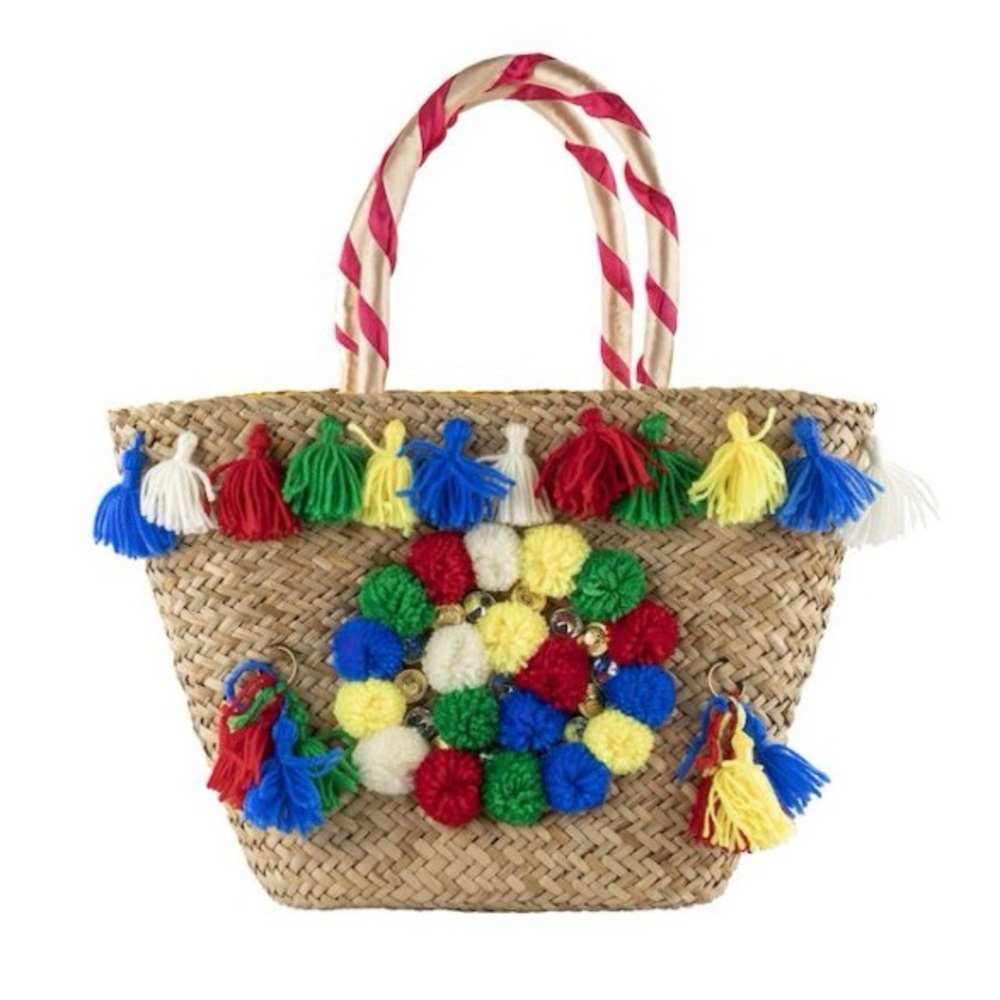 ANNA CECERE Collection Lined Zippered Straw Bag Tote Style Pac92